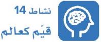 نشاط 14 قيم كعالم